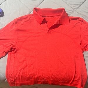 Red Cropped Lululemon Polo Shirt